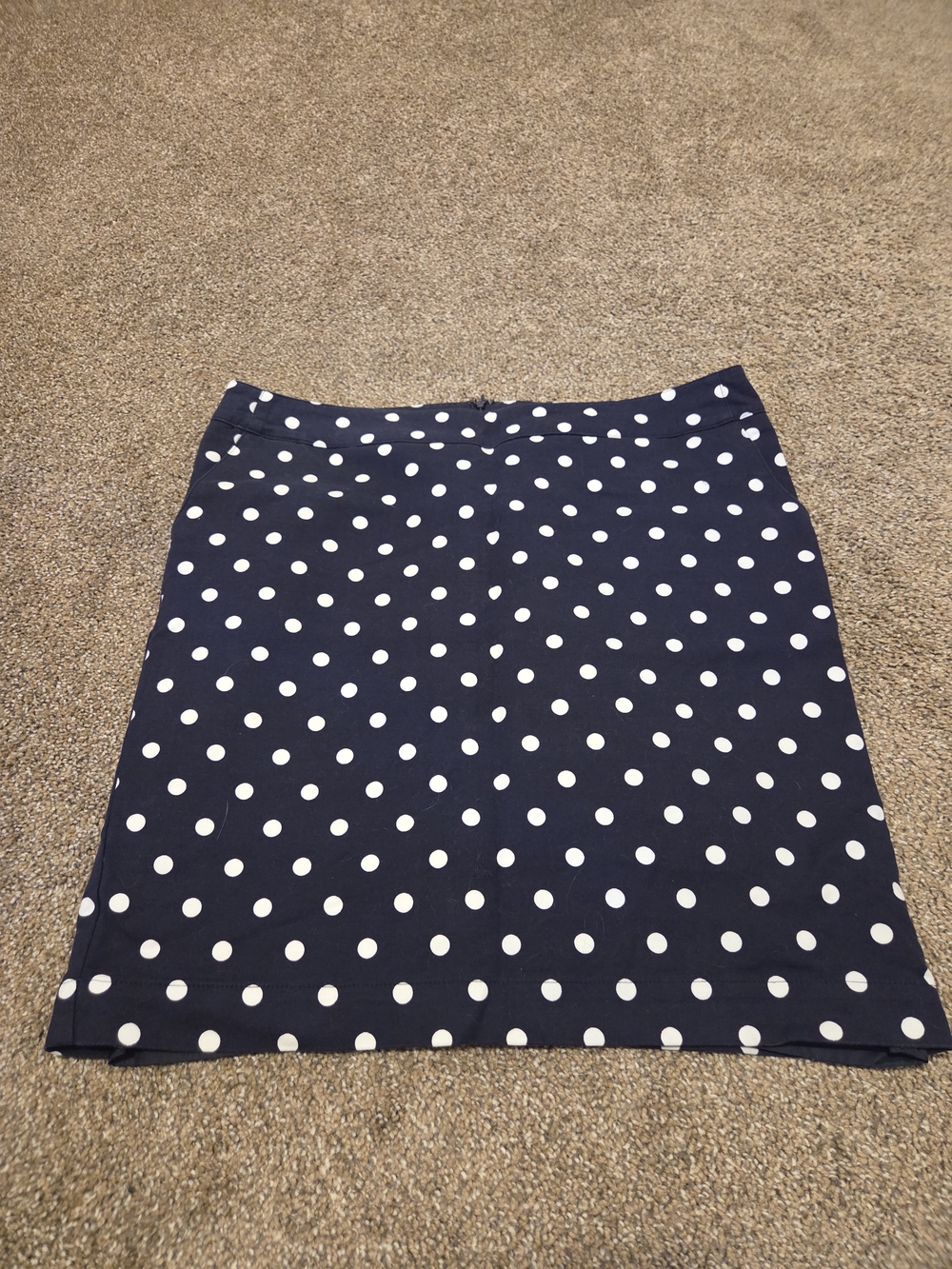 Merona Navy Blue Polka Dot Pencil Skirt with Pockets